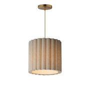 Maxim Lighting Penelope 15in 1-Light Pendant | Traditional Natural Aged Brass and Off White Fabric | Bedroom & Dining Room | Model 12841OFNAB