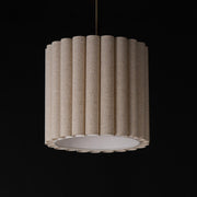 Maxim Lighting Penelope 15in 1-Light Pendant | Traditional Natural Aged Brass and Off White Fabric | Bedroom & Dining Room | Model 12841OFNAB