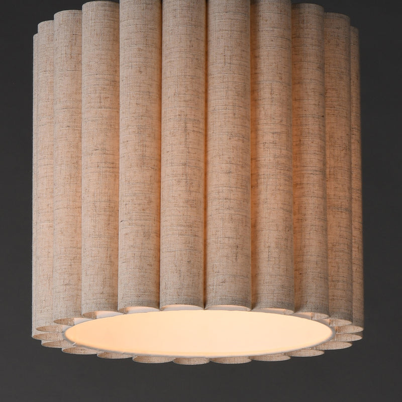 Maxim Lighting Penelope 15in 1-Light Pendant | Traditional Natural Aged Brass and Off White Fabric | Bedroom & Dining Room | Model 12841OFNAB