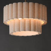 Maxim Lighting Penelope 24in 4-Light Pendant | Traditional Natural Aged Brass and Off White Fabric | Dining Room & Foyer | Model 12844OFNAB