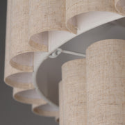 Maxim Lighting Penelope 24in 4-Light Pendant | Traditional Natural Aged Brass and Off White Fabric | Dining Room & Foyer | Model 12844OFNAB