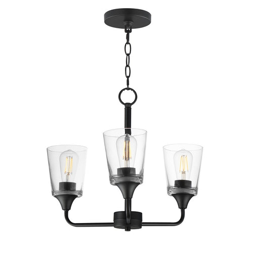 Maxim Lighting Hudson 3Lt 15.25" Single-Tier Chandelier, Black/Clear - 12873CLBK
