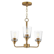 Maxim Lighting Hudson 3Lt 15.25" Single-Tier Chandelier, Brs/Clear - 12873CLNAB