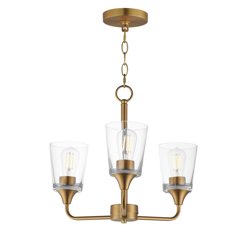 Maxim Lighting Hudson 3Lt 15.25" Single-Tier Chandelier, Brs/Clear