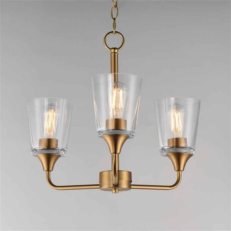 Maxim Lighting Hudson 3Lt 15.25" Single-Tier Chandelier, Brs/Clear