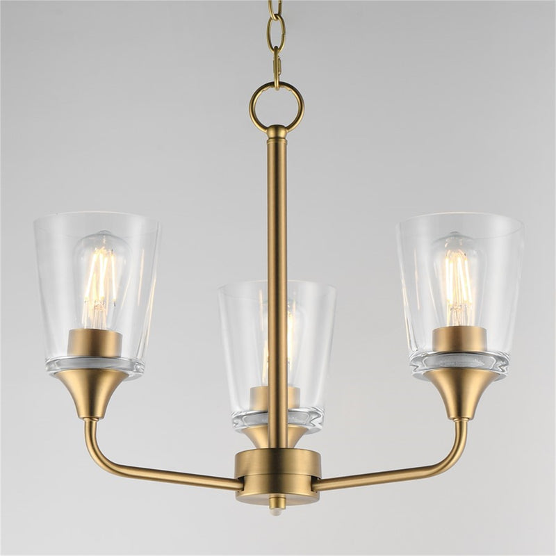 Maxim Lighting Hudson 3Lt 15.25" Single-Tier Chandelier, Brs/Clear
