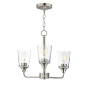 Maxim Lighting Hudson 3Lt 15.25" Single-Tier Chandelier, Nk/Clear - 12873CLSN