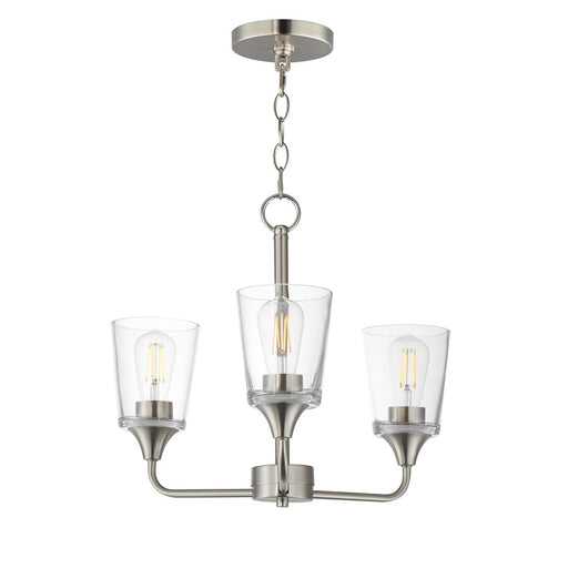 Maxim Lighting Hudson 3Lt 15.25" Single-Tier Chandelier, Nk/Clear - 12873CLSN