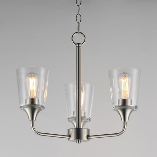 Maxim Lighting Hudson 3Lt 15.25" Single-Tier Chandelier, Nk/Clear