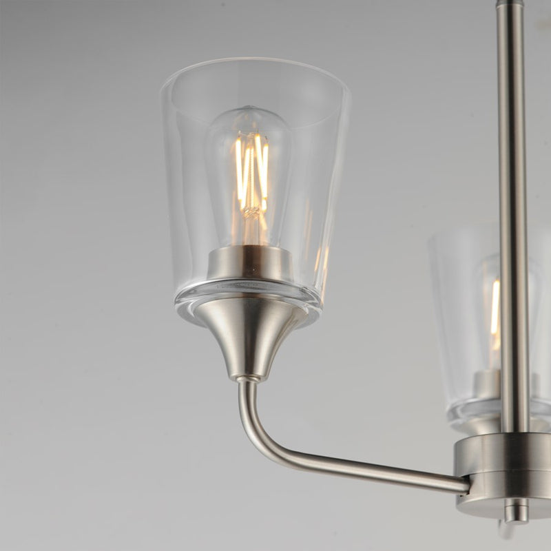 Maxim Lighting Hudson 3Lt 15.25" Single-Tier Chandelier, Nk/Clear