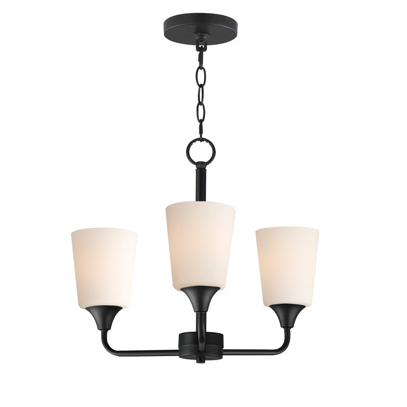Maxim Lighting Hudson 3Lt 15.25" Single-Tier Chandelier, Black/White