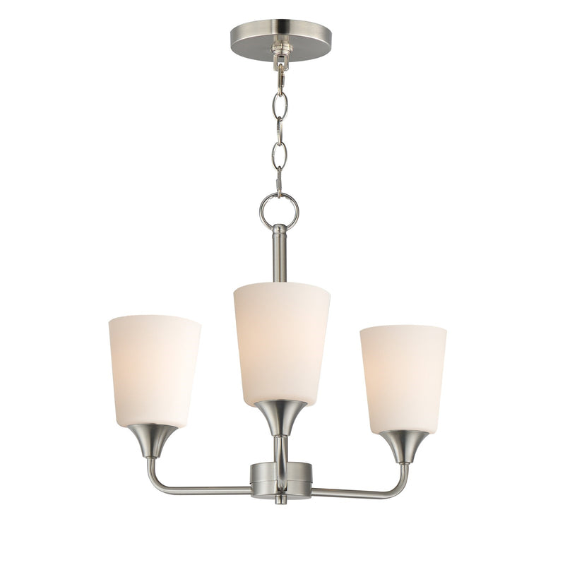 Maxim Lighting Hudson 3Lt 15.25" Single-Tier Chandelier, Nk/Wht