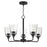 Maxim Lighting Hudson 5Lt 15.25" Single-Tier Chandelier, Black/Clear - 12875CLBK