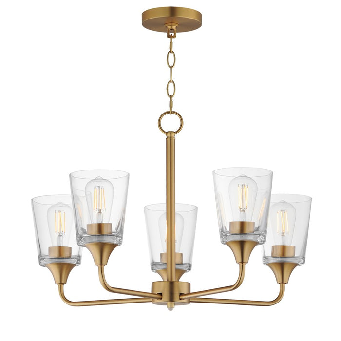 Maxim Lighting Hudson 5Lt 15.25" Single-Tier Chandelier, Brs/Clear - 12875CLNAB