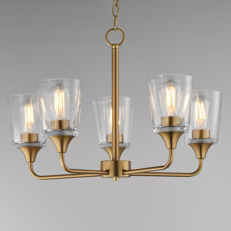 Maxim Lighting Hudson 5Lt 15.25" Single-Tier Chandelier, Brs/Clear