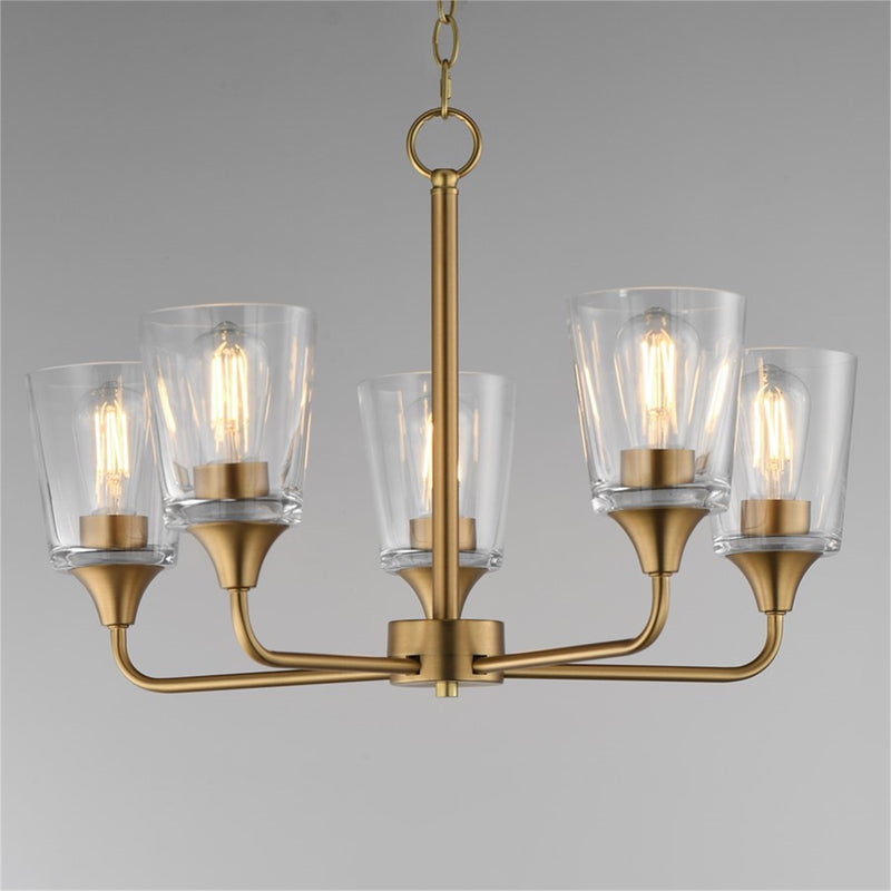 Maxim Lighting Hudson 5Lt 15.25" Single-Tier Chandelier, Brs/Clear