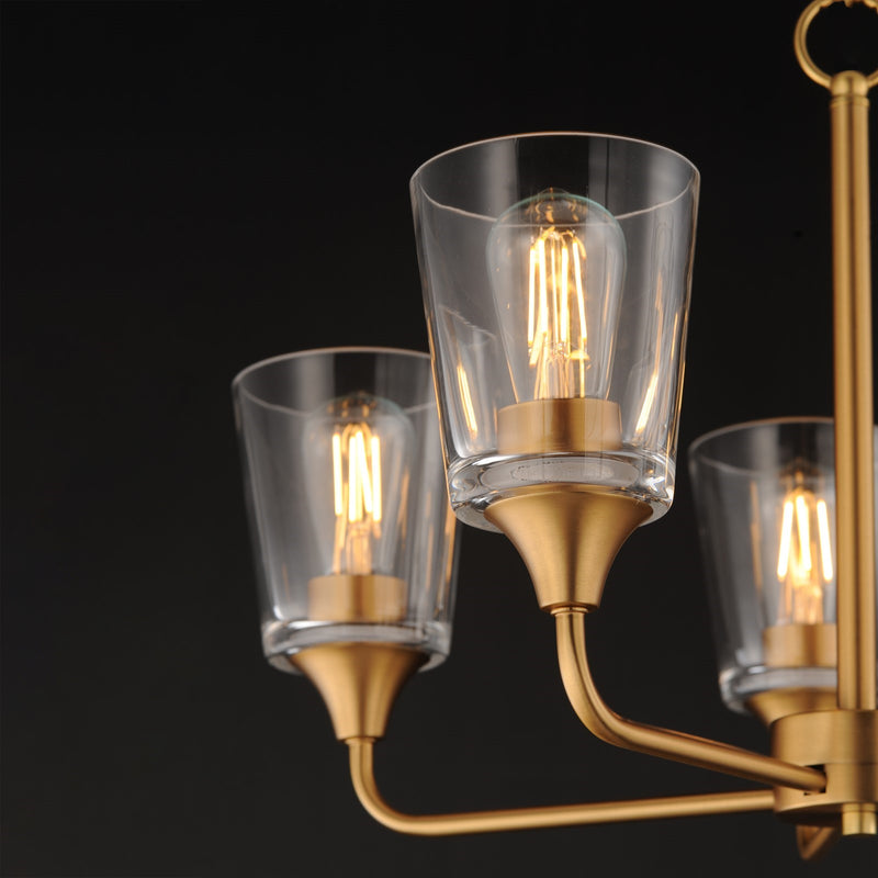 Maxim Lighting Hudson 5Lt 15.25" Single-Tier Chandelier, Brs/Clear