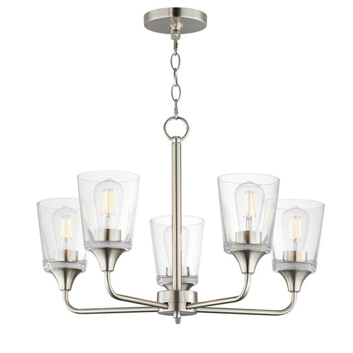 Maxim Lighting Hudson 5Lt 15.25" Single-Tier Chandelier, Nk/Clear - 12875CLSN