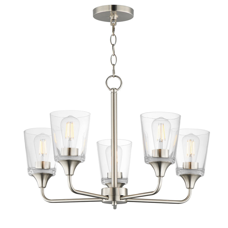 Maxim Lighting Hudson 5Lt 15.25" Single-Tier Chandelier, Nk/Clear
