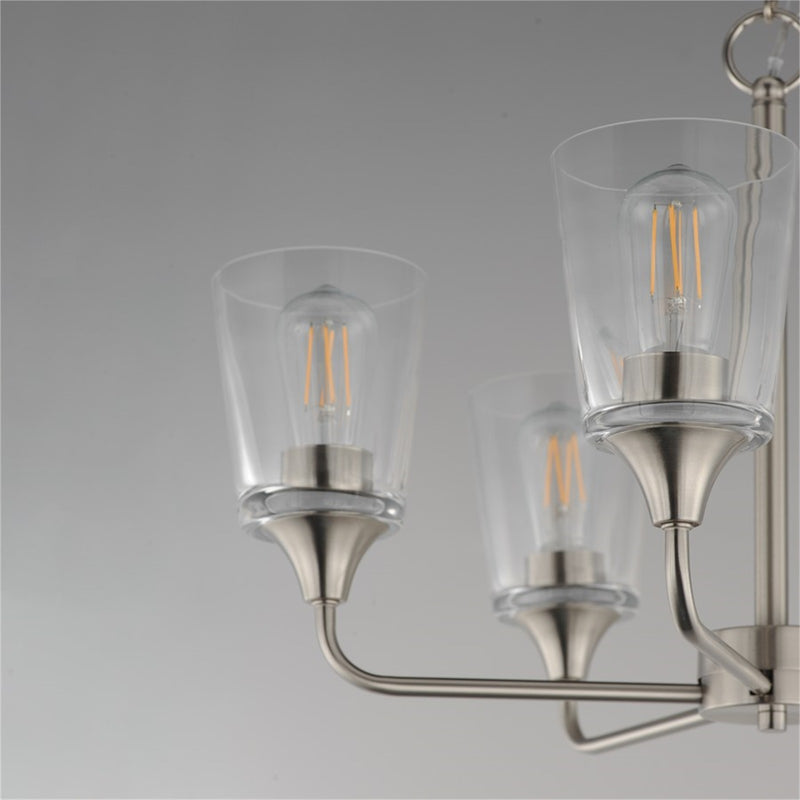 Maxim Lighting Hudson 5Lt 15.25" Single-Tier Chandelier, Nk/Clear