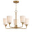 Maxim Lighting Hudson 5Lt 15.25" Single-Tier Chandelier, Brs/Wht - 12875SWNAB