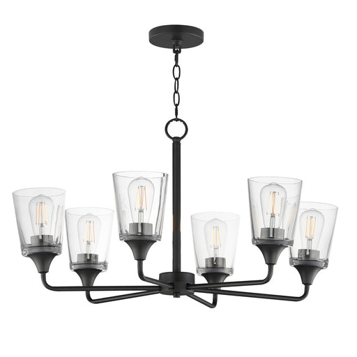 Maxim Lighting Hudson 6Lt 19.25" Single-Tier Chandelier, Black/Clear - 12876CLBK