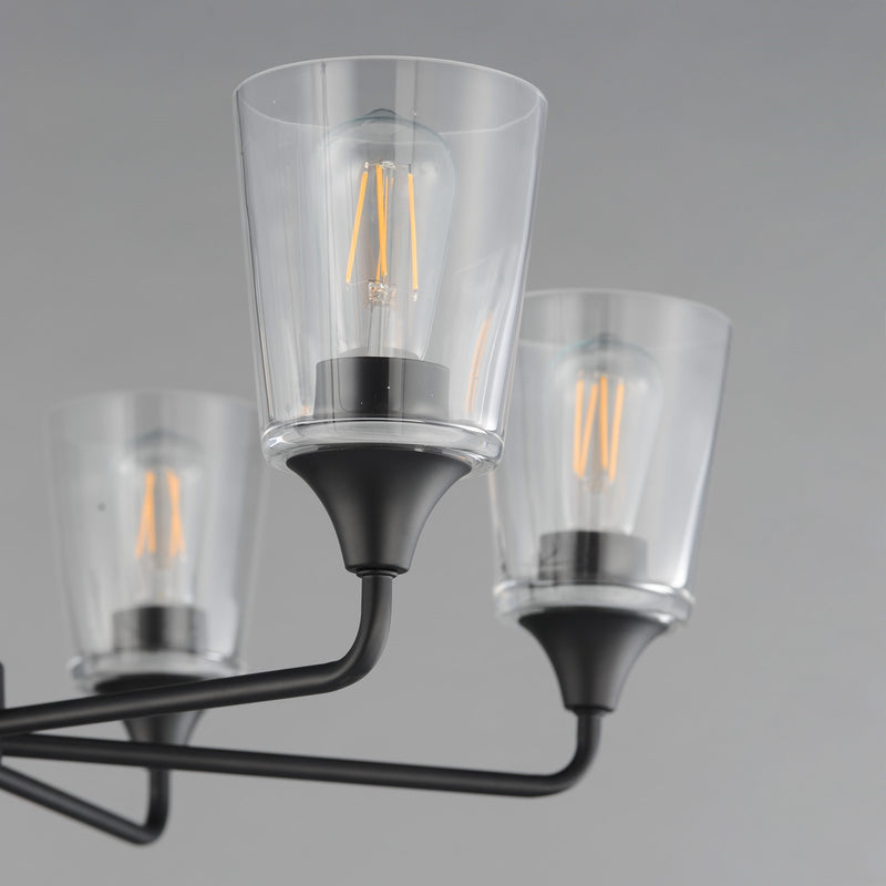 Maxim Lighting Hudson 6Lt 19.25" Single-Tier Chandelier, Black/Clear