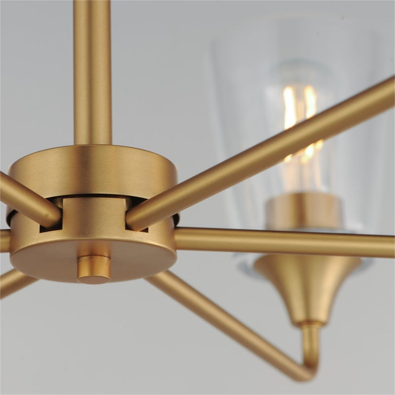 Maxim Lighting Hudson 6Lt 19.25" Single-Tier Chandelier, Brs/Clear