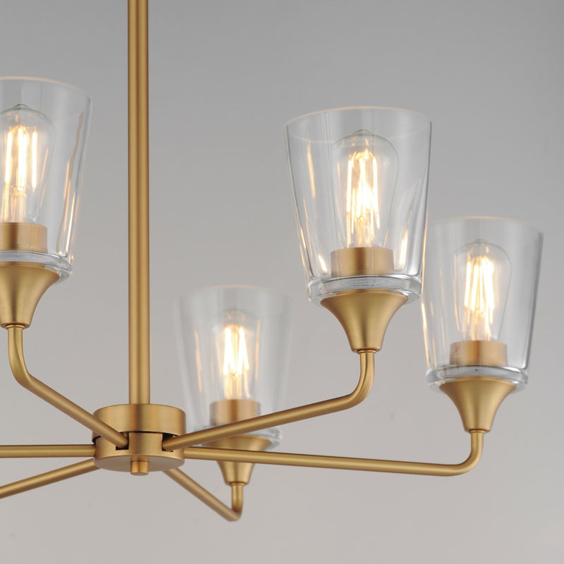 Maxim Lighting Hudson 6Lt 19.25" Single-Tier Chandelier, Brs/Clear