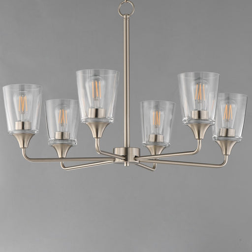 Maxim Lighting Hudson 6Lt 19.25" Single-Tier Chandelier, Nk/Clear