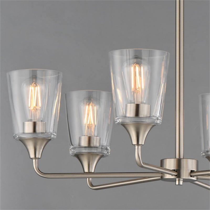Maxim Lighting Hudson 6Lt 19.25" Single-Tier Chandelier, Nk/Clear