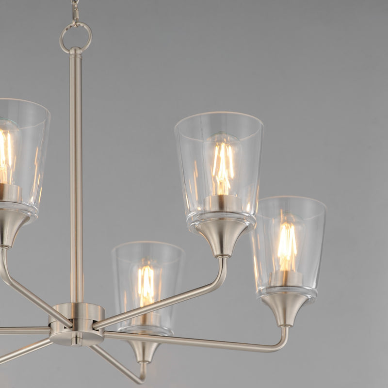 Maxim Lighting Hudson 6Lt 19.25" Single-Tier Chandelier, Nk/Clear