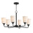 Maxim Lighting Hudson 6Lt 19.25" Single-Tier Chandelier, Black/White - 12876SWBK