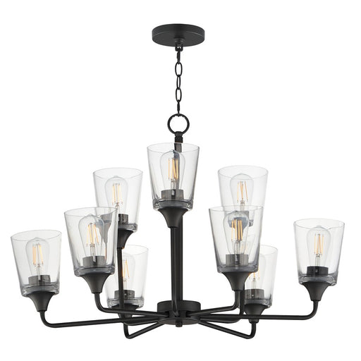 Maxim Lighting Hudson 9Lt 19.25" Multi-Tier Chandelier, Black/Clear - 12879CLBK