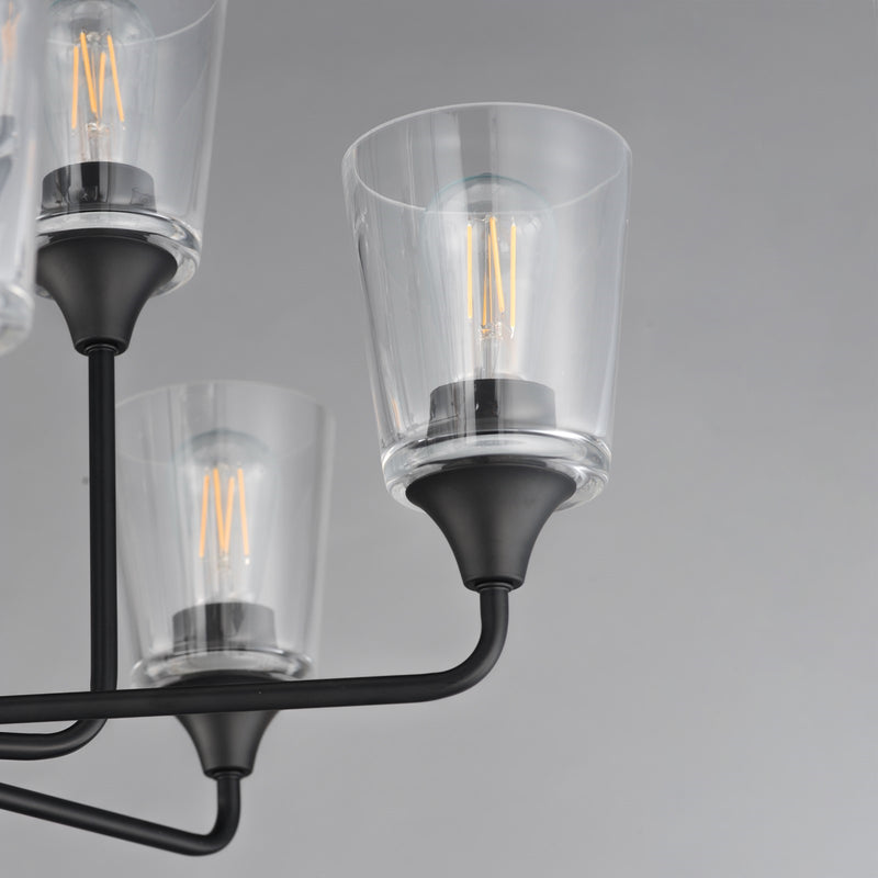 Maxim Lighting Hudson 9Lt 19.25" Multi-Tier Chandelier, Black/Clear
