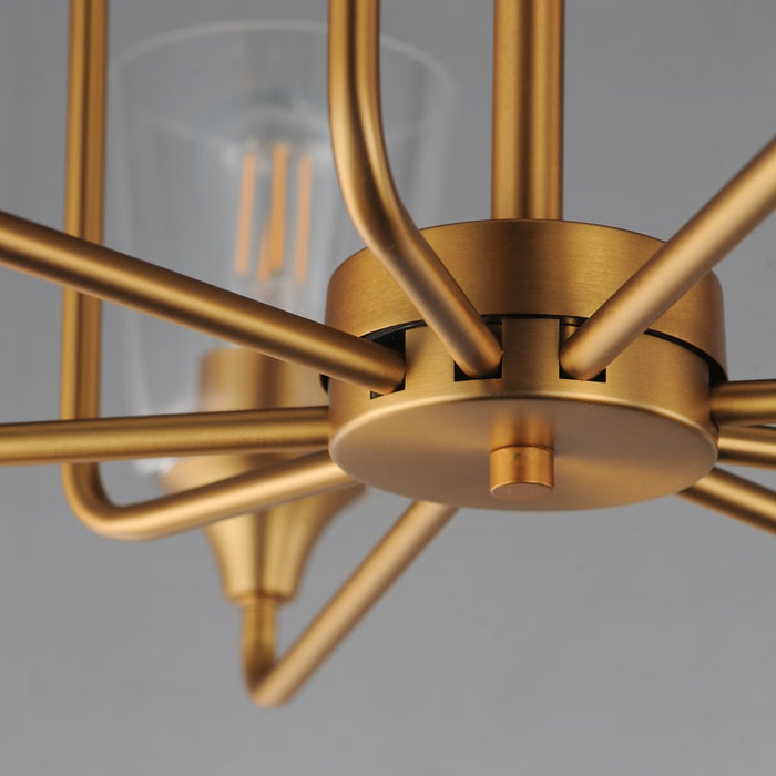Maxim Lighting Hudson 9Lt 19.25" Multi-Tier Chandelier, Brass/Clear