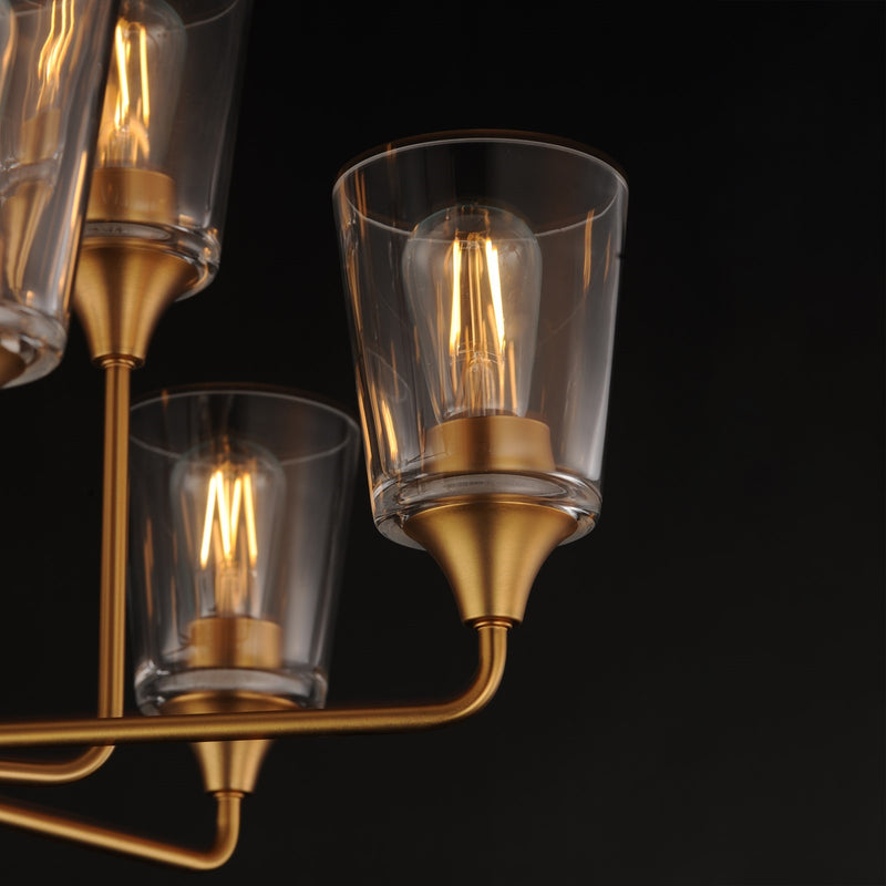 Maxim Lighting Hudson 9Lt 19.25" Multi-Tier Chandelier, Brass/Clear