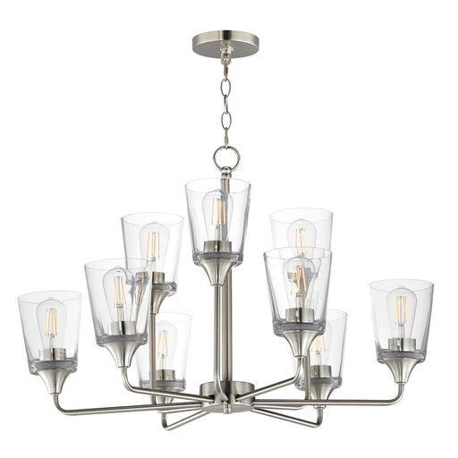 Maxim Lighting Hudson 9Lt 19.25" Multi-Tier Chandelier, Nickel/Clear - 12879CLSN