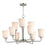 Maxim Lighting Hudson 9Lt 19.25" Multi-Tier Chandelier, Nickel/White - 12879SWSN