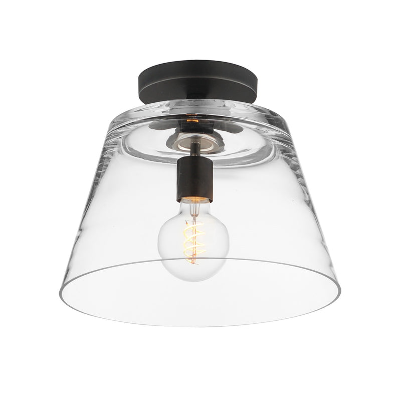 Maxim Lighting Hudson 1 Light 10.5" Single Pendant, Black/Clear