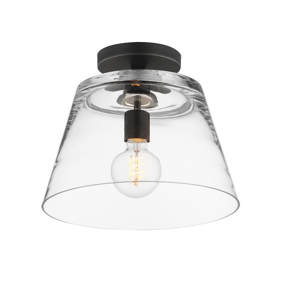 Maxim Lighting Hudson 1 Light 10.5" Single Pendant, Black/Clear - 12880CLBK