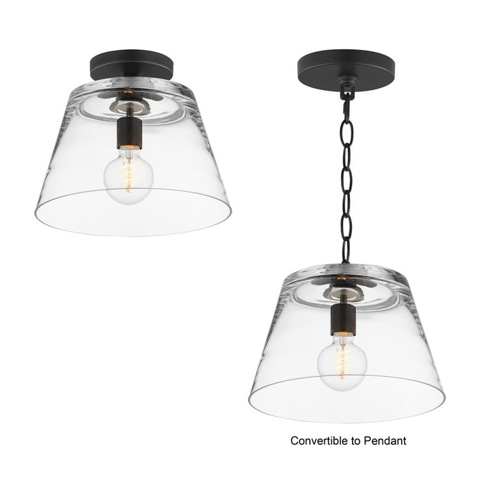 Maxim Lighting Hudson 1 Light 10.5" Single Pendant, Black/Clear