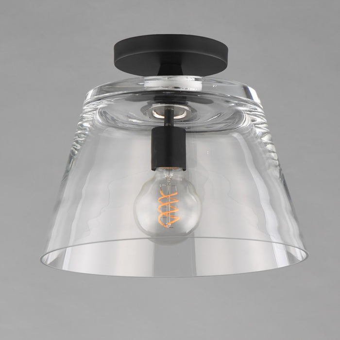 Maxim Lighting Hudson 1 Light 10.5" Single Pendant, Black/Clear