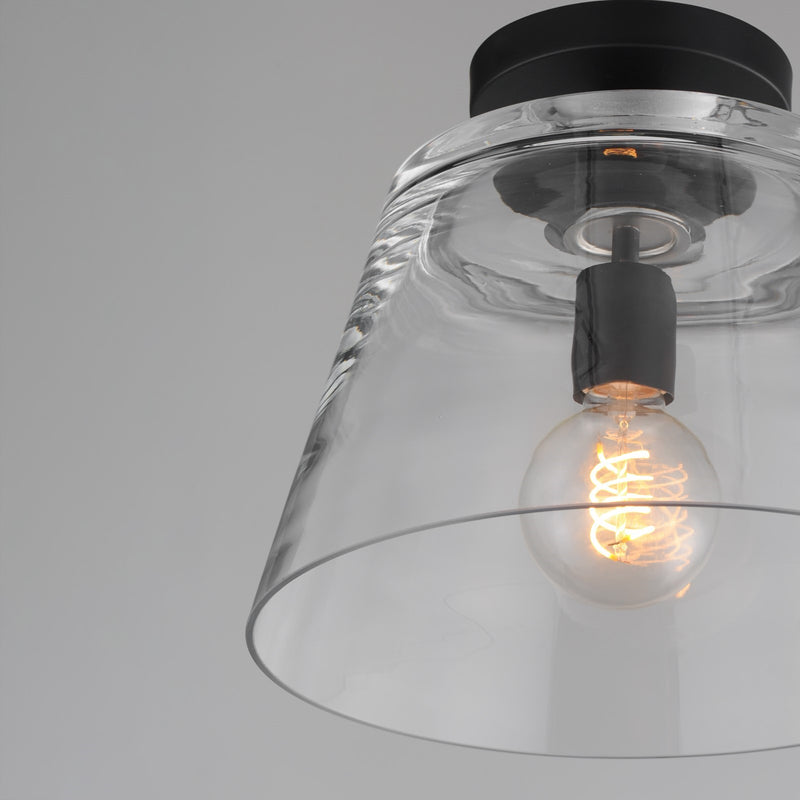 Maxim Lighting Hudson 1 Light 10.5" Single Pendant, Black/Clear