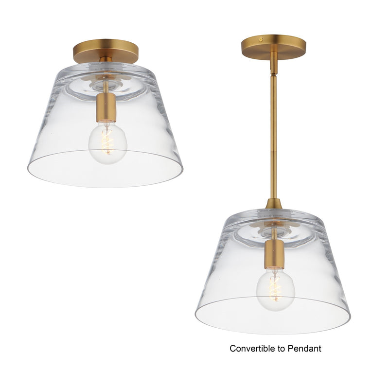 Maxim Lighting Hudson 1Lt 10.5" Single Pendant, Aged Brass/Clear