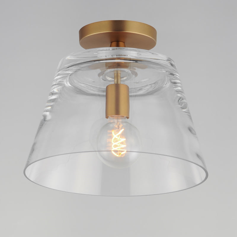 Maxim Lighting Hudson 1Lt 10.5" Single Pendant, Aged Brass/Clear