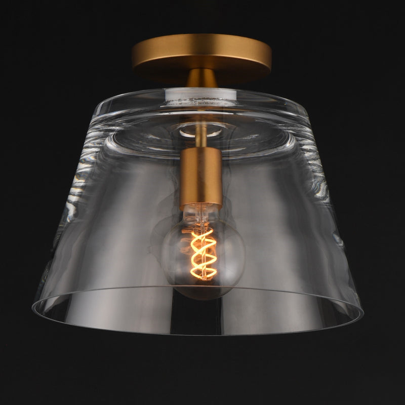 Maxim Lighting Hudson 1Lt 10.5" Single Pendant, Aged Brass/Clear
