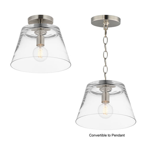 Maxim Lighting Hudson 1Lt 10.5" Single Pendant, Satin Nickel/Clear