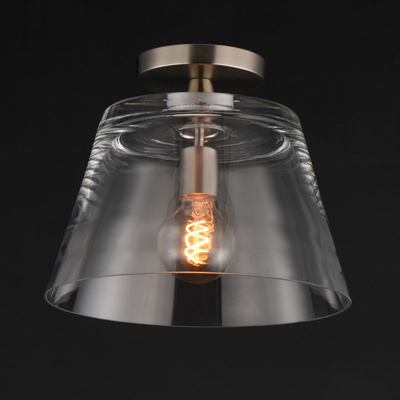 Maxim Lighting Hudson 1Lt 10.5" Single Pendant, Satin Nickel/Clear