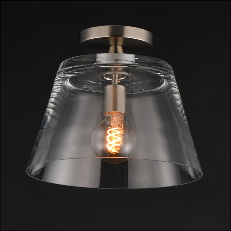 Maxim Lighting Hudson 1Lt 10.5" Single Pendant, Satin Nickel/Clear